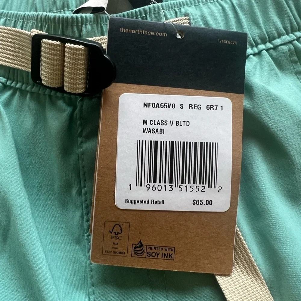 NWT THE NORTH FACE Wasabi Green Exploration Shorts Mens Small No Liner (G3)